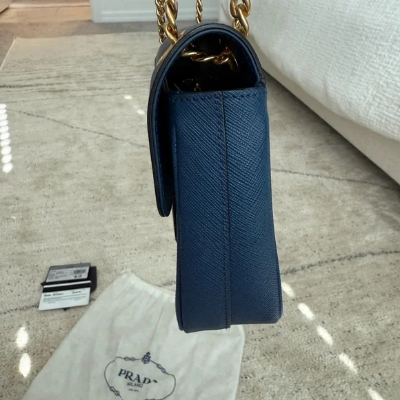 Prada Milano Navy Blue Shoulder Bag - Picture 5 of 11